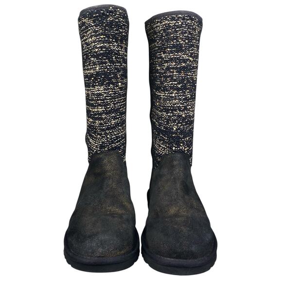 UGG Women’s Camaya Black Metallic Gold Pull Up Winter Boot Size US 8 - Picture 7 of 10